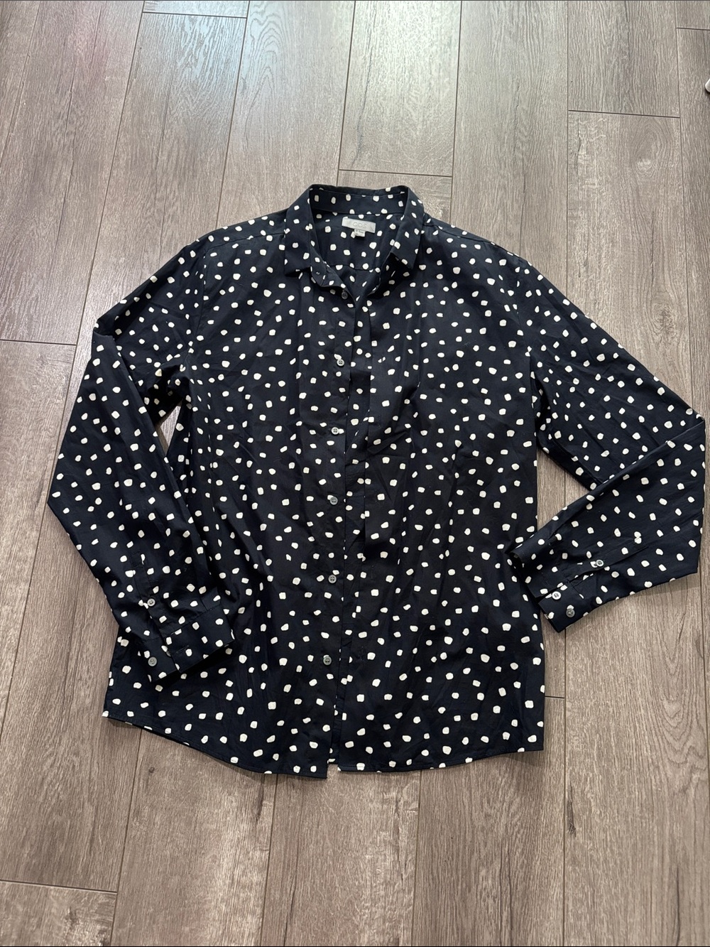 COS Abstract Dot Cotton Stretch Shirt size 40